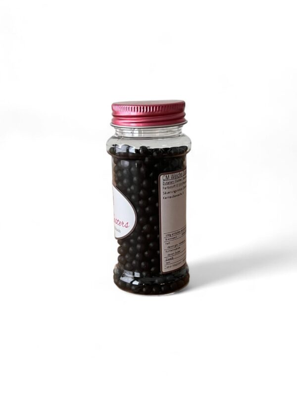 Black sprinkles, 5mm, 60g.