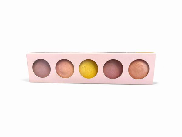Pink macarons box with window, 1 pc.