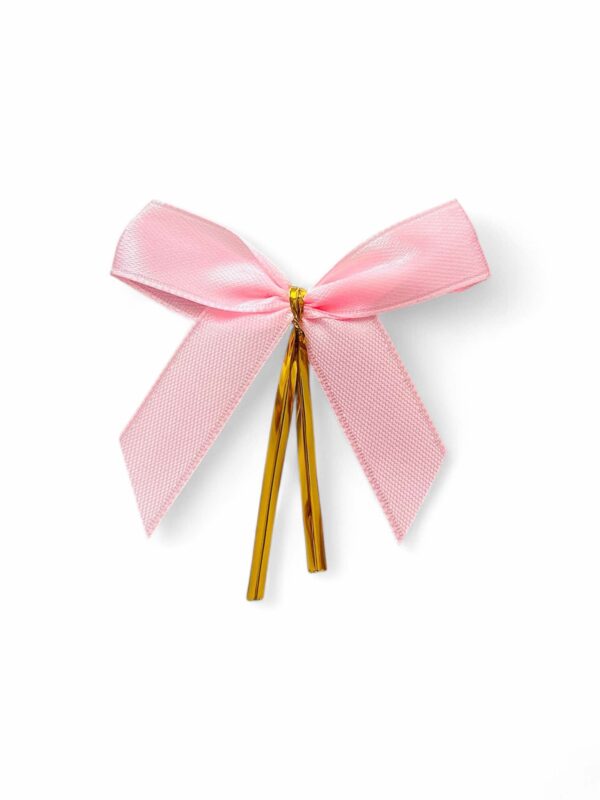 Pink ribbons with wire, 100pcs