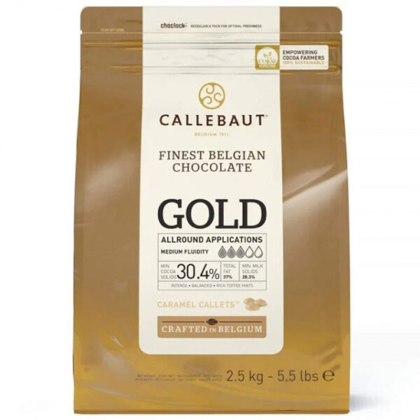 Caramel-flavored white chocolate Callebaut Gold