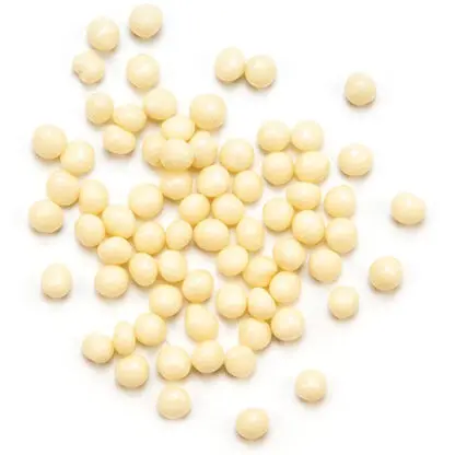 Crunchy white chocolate pearls, 50g