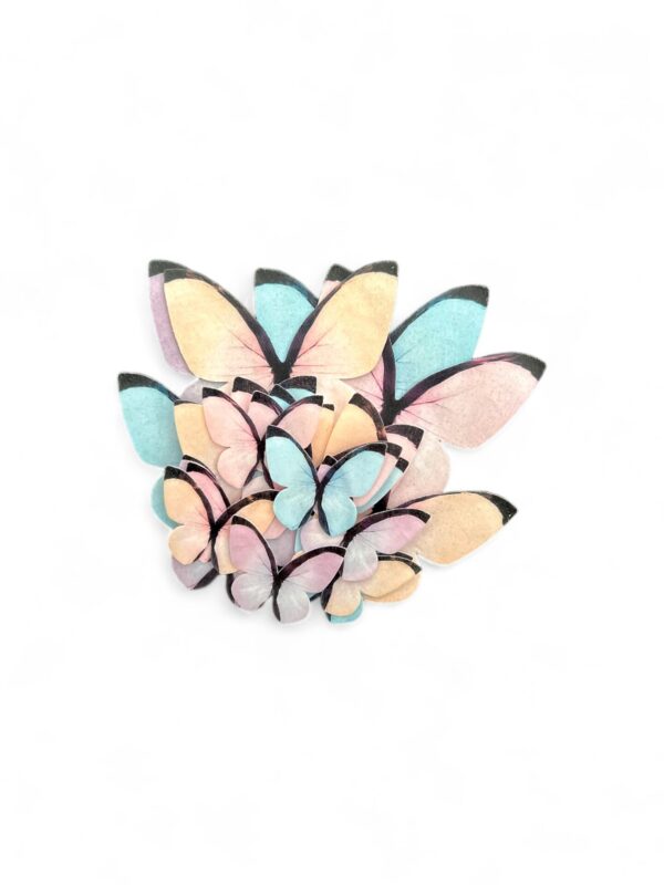 Pastel colored waffle butterflies, 17pcs.