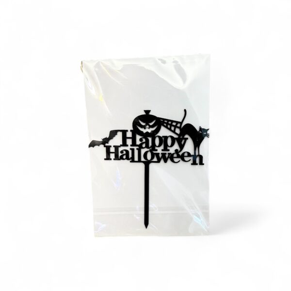 Acrylic cake decoration "Black Cat", 1 pc.