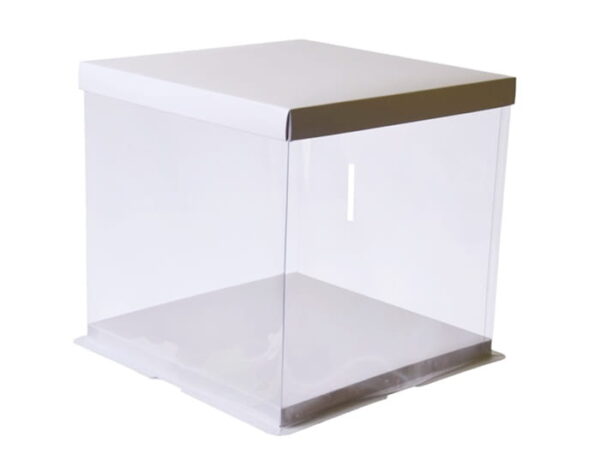 Square transparent cake box, 30 x 30 x 35cm, 1pc