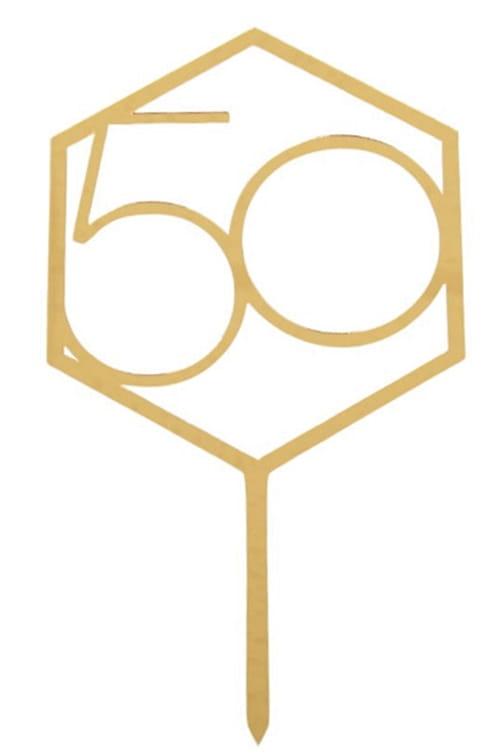 Acrylic cake decoration "50", 1 pc.