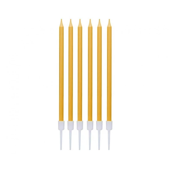 Golden candles for cake, 1 pc.